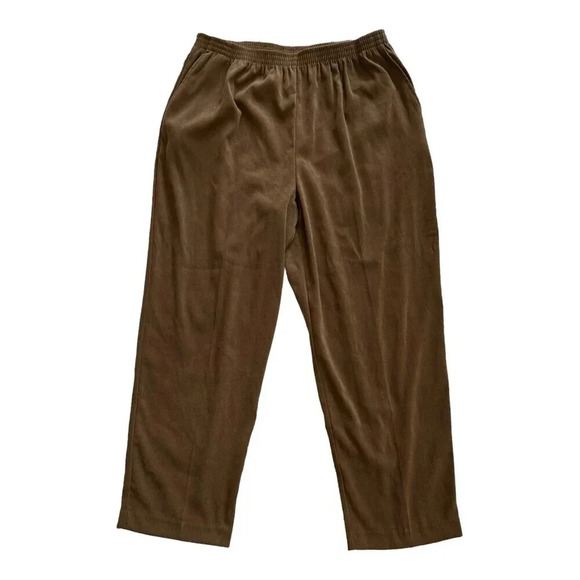 Alfred Dunner Brown Tapered Pants 18 - Picture 1 of 3